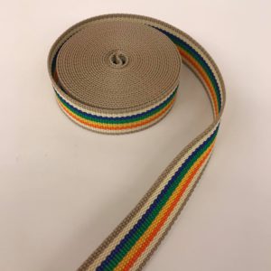 Tassenband streep beige multicolor